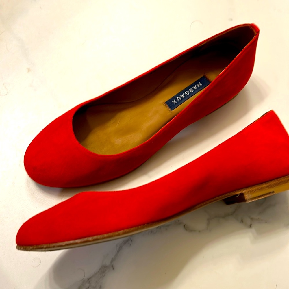 Margaux red suede flats